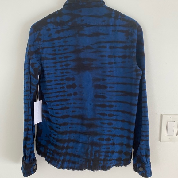 COTTON CITIZEN Santiago Bottom Down Shirt Small black and Blue - Picture 13 of 13